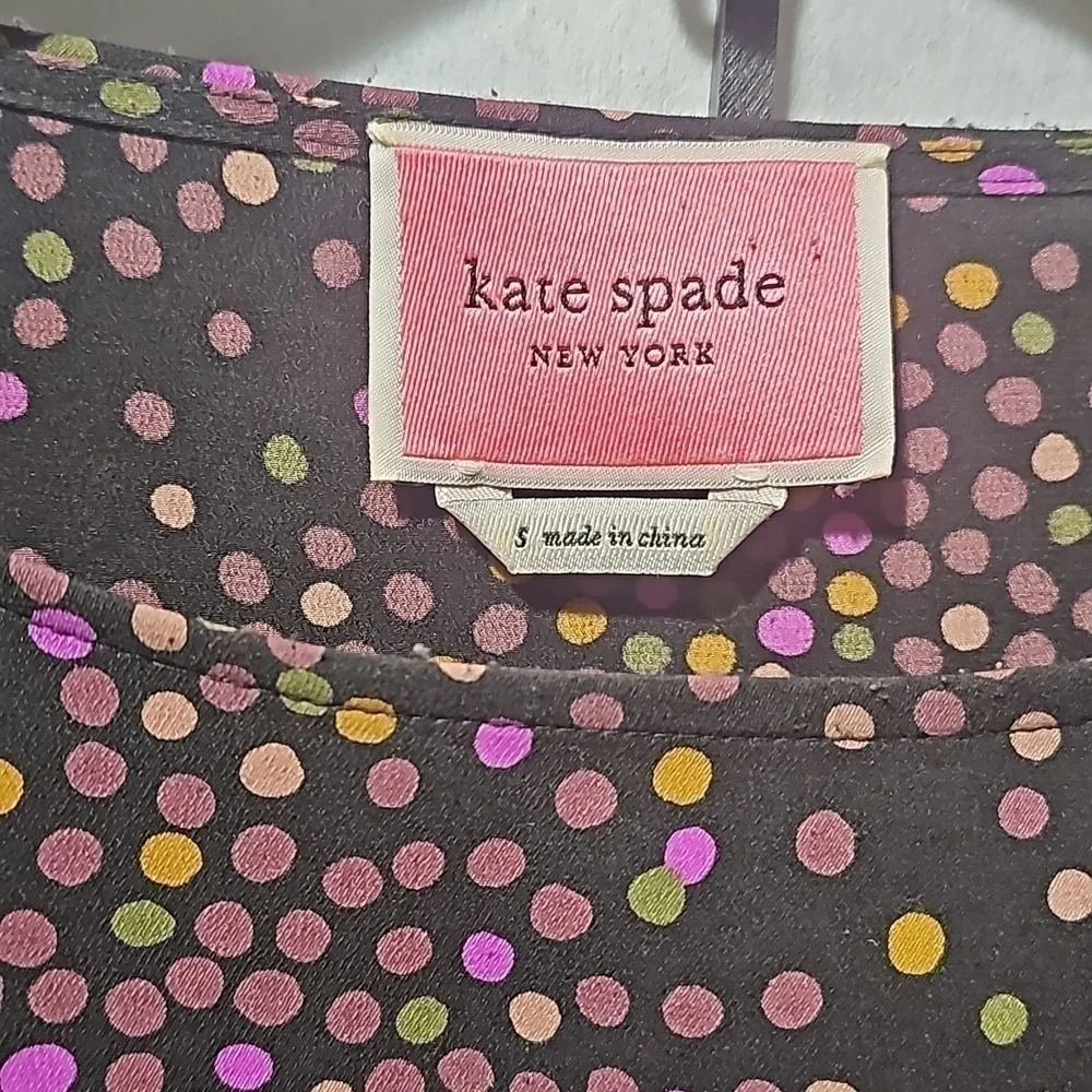Kate Spade Black Colorful Polka Dot Dress Size‎ Small